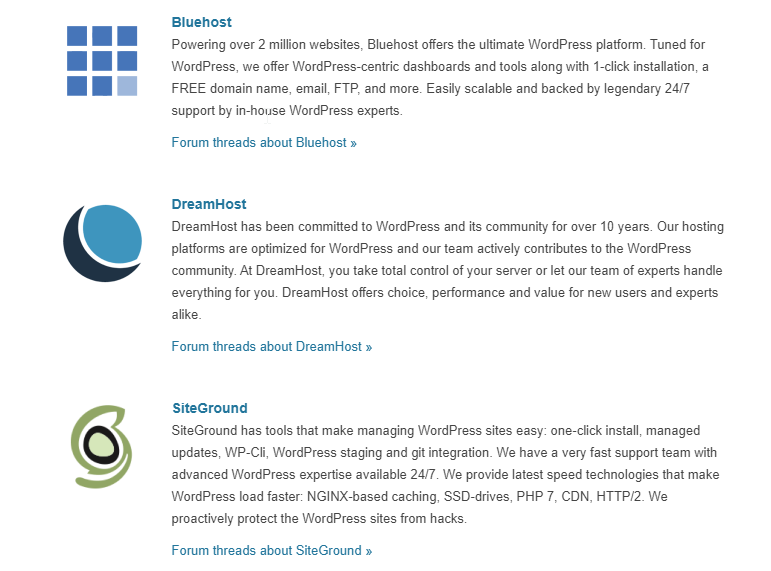 DreamHost Recommended by WordPress