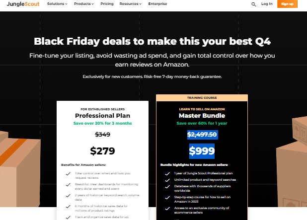 Jungle Scout Black Friday Cyber Monday Sale Pricing